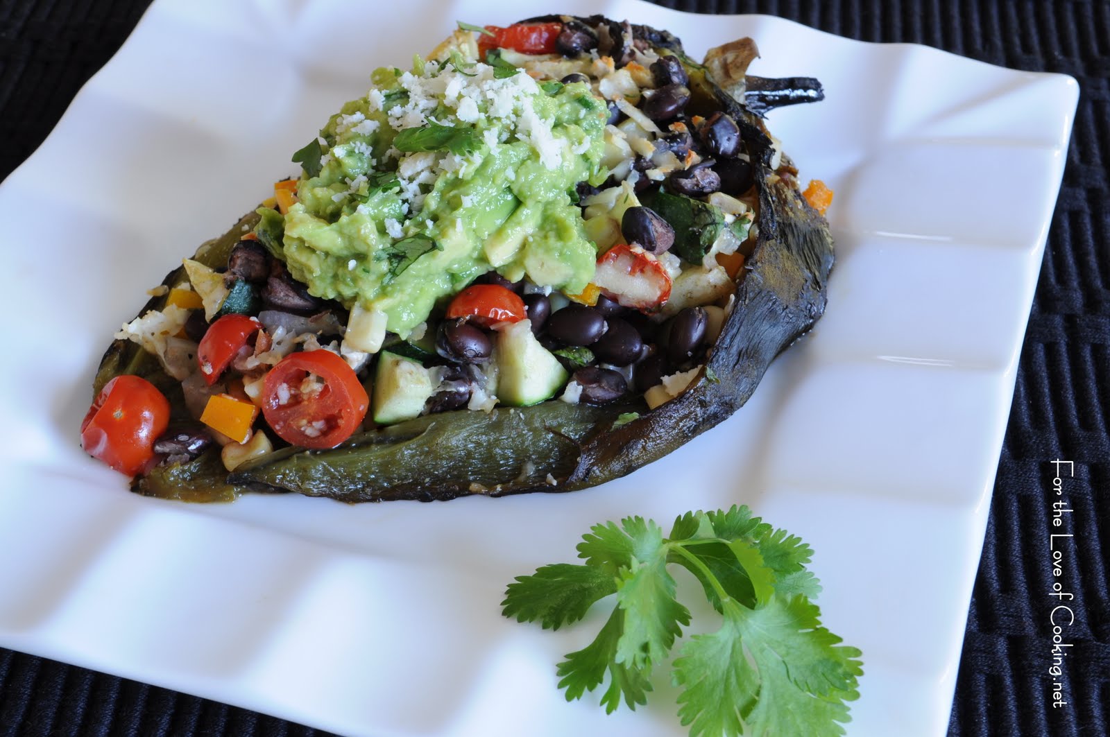 Black Bean and Vegetable Stuffed Poblano Peppers For the Love of Cooking