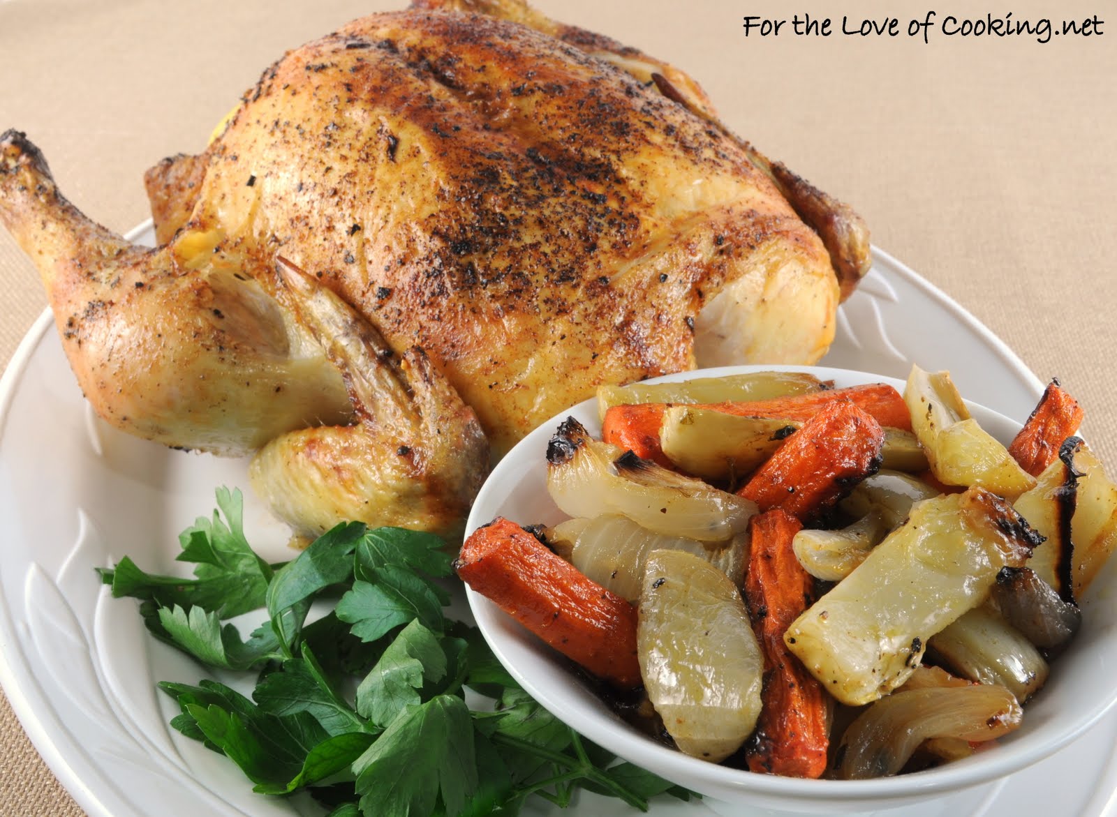 Roasted Chicken with Carrots, Fennel, and Onion For the Love of Cooking