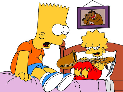 ralph simpsons wallpaper. bart and lisa simpson with her saxaphone 1024x768