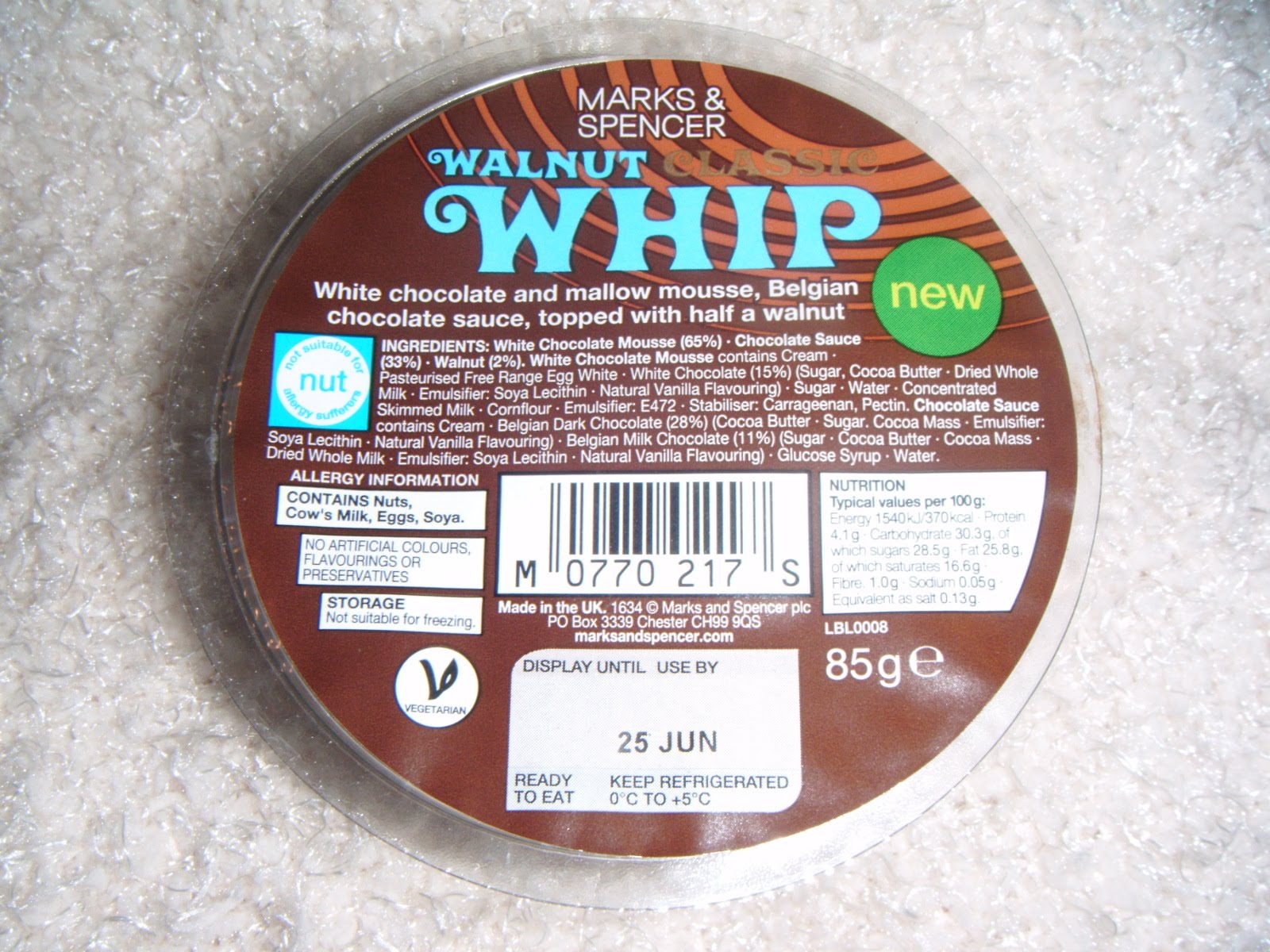 FOODSTUFF FINDS Walnut Classic Whip Dessert (Marks and Spencer)