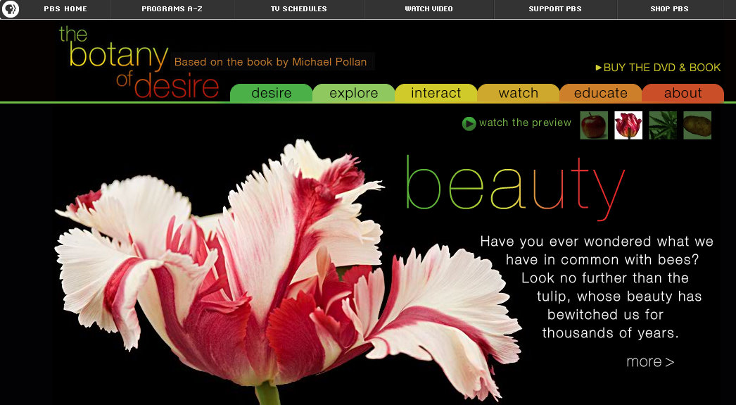 The Botany of Desire PBS Content in a Cottage