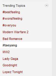 Trending Topic=TT=TaeYang Taekover