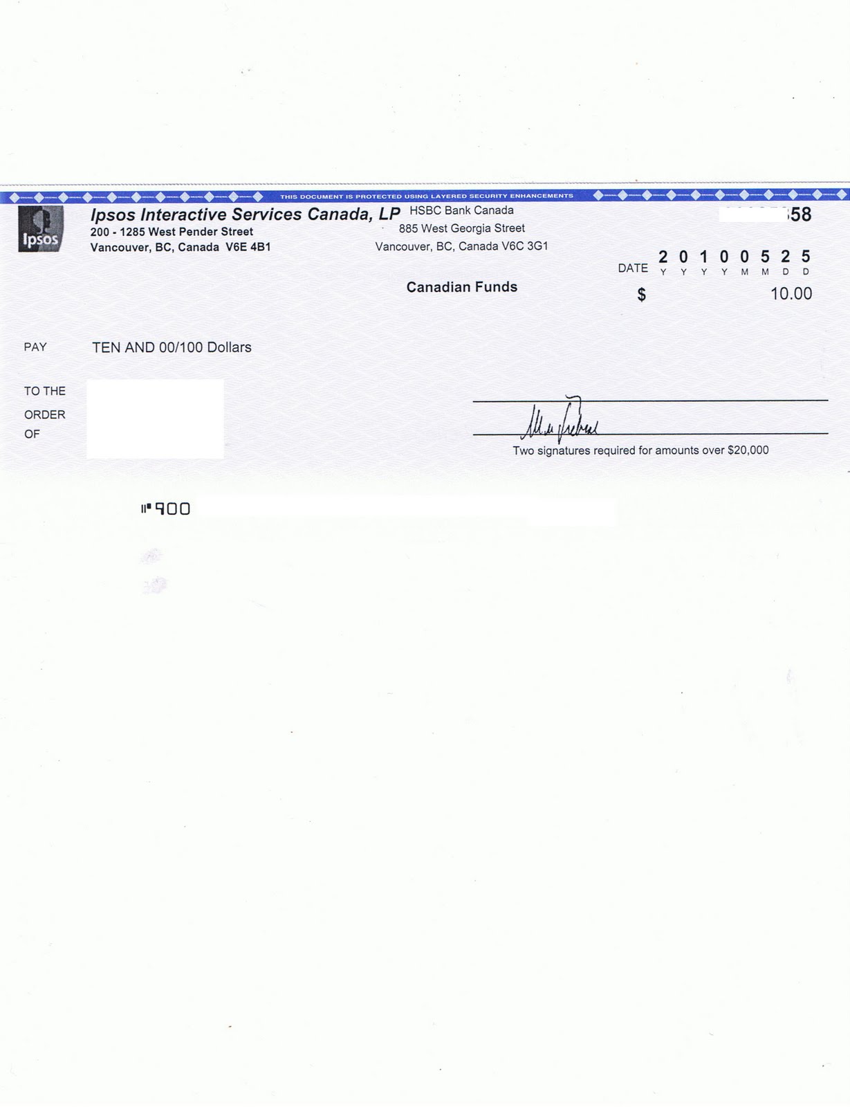 IPSO CHEQUE JUNE 2/2010 RECEIVED