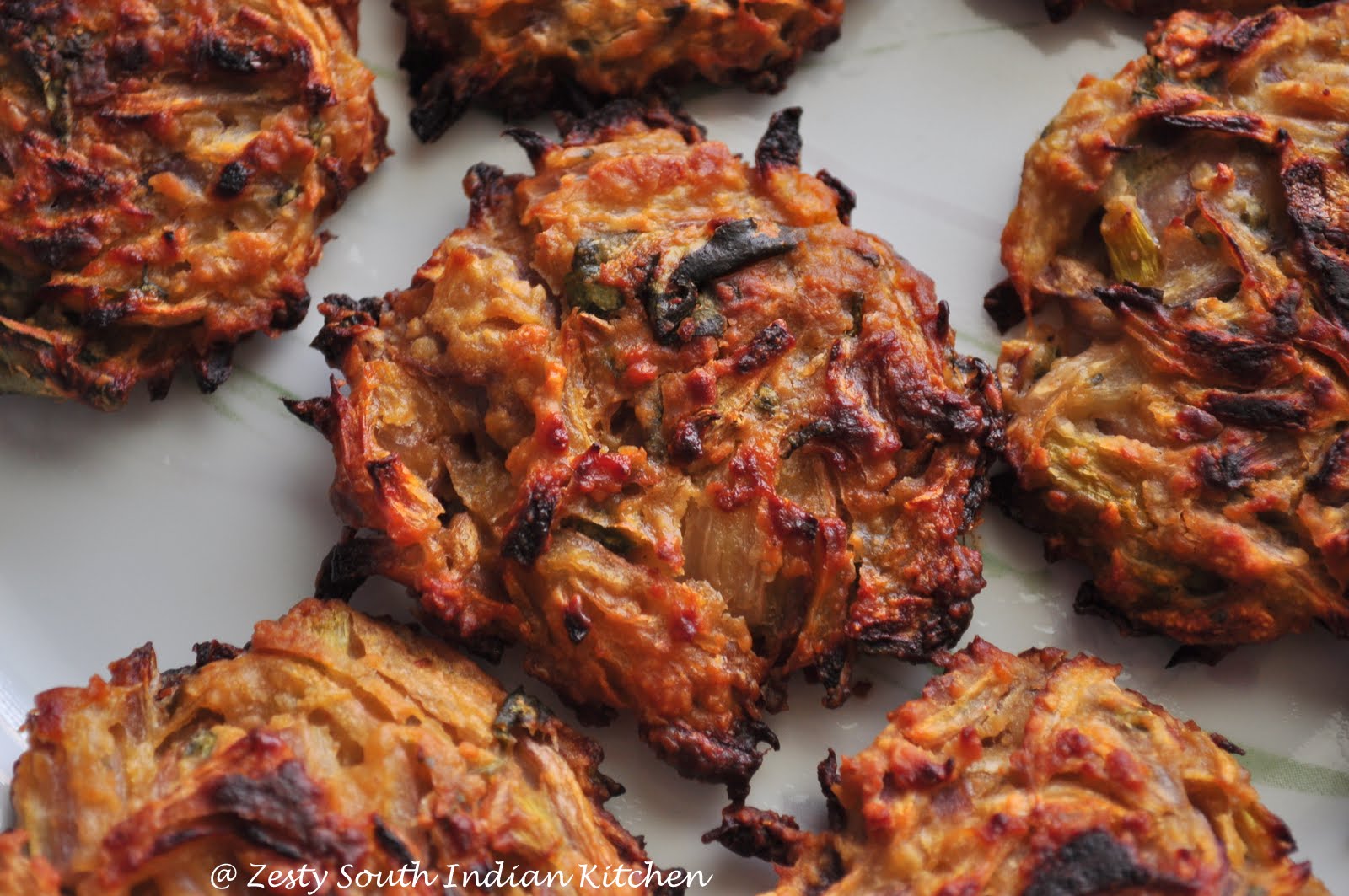 Baked ulli vada/ Baked onion fritters Zesty South Indian Kitchen
