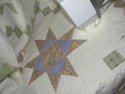 quilting progress on the Star Quilt Along Quilt