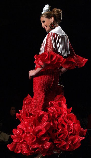 Vestido flamenca pasión rojo