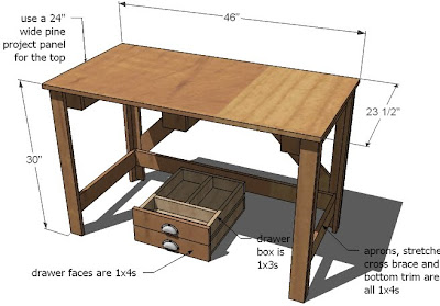 pine computer desk plans