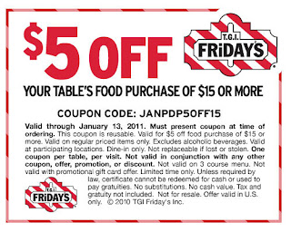 T.G.I. Fridays: $5 off $15