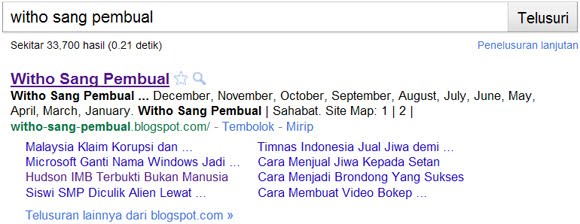 cara mendapatkan sitelinks