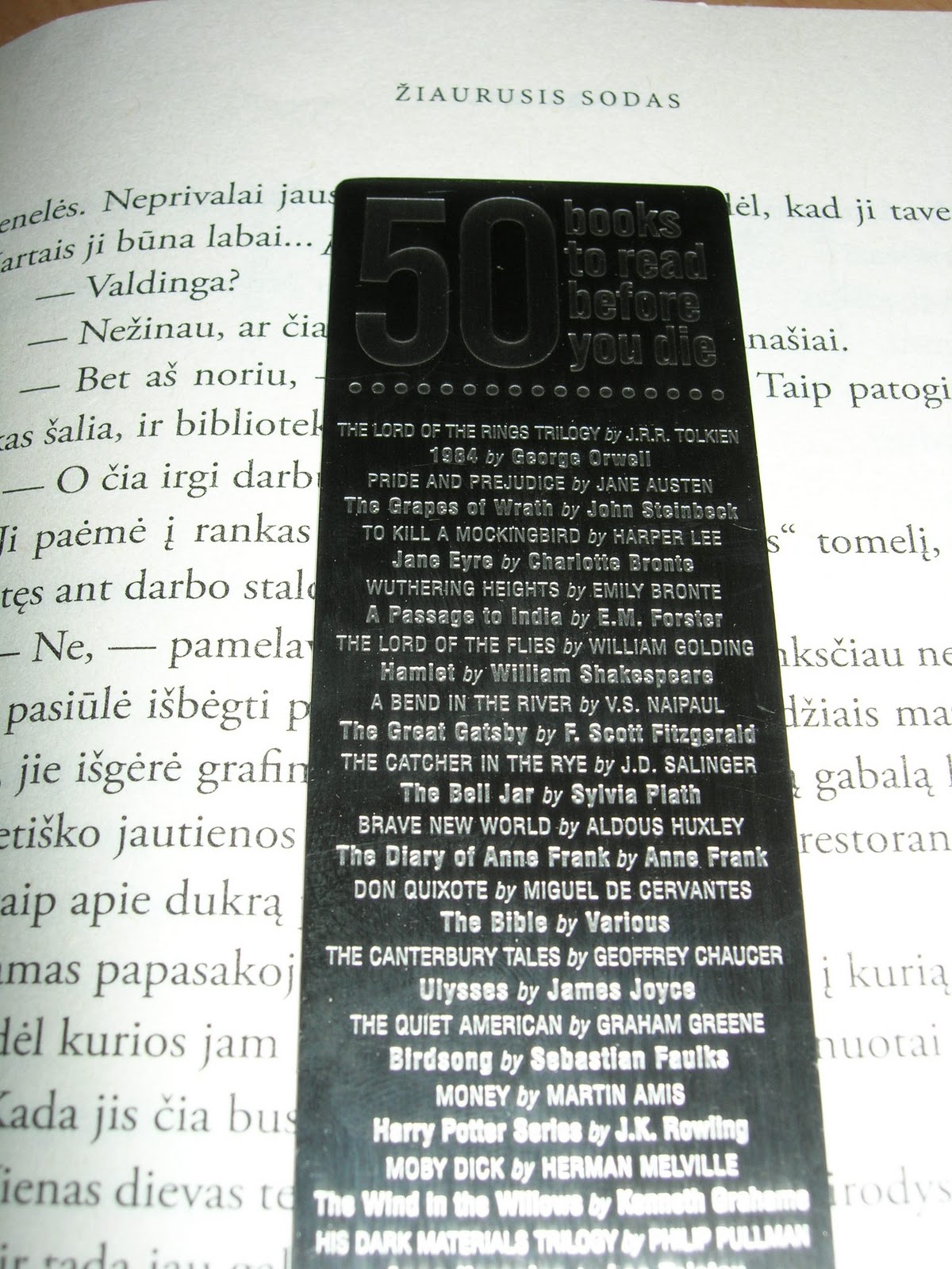 Bookmarks collection from around the world: 50 books to read before you die