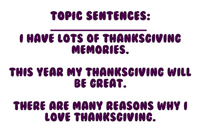 we chose a topic sentence.