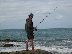 En pleine partie de peche dans l'ocean pacifique sud