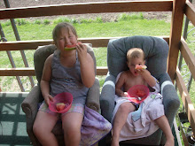 ENJOYING OUR WATERMELON ON THIS HOT DAY..