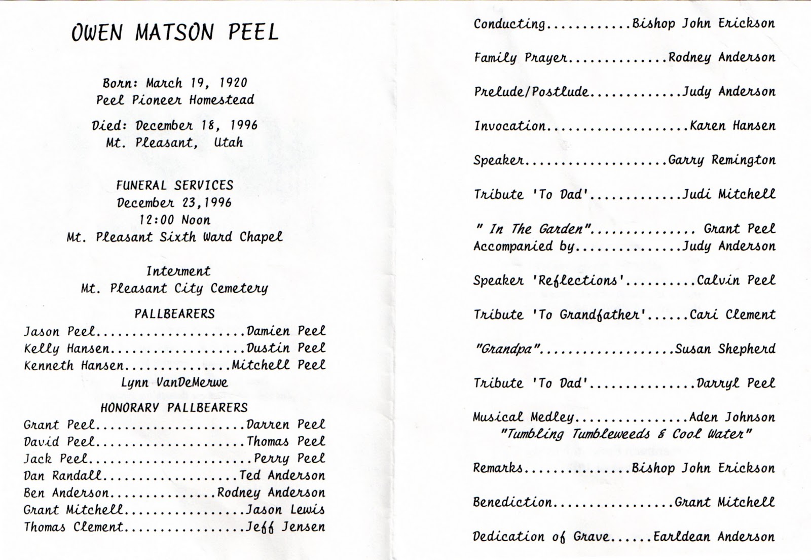 Funeral Program Images