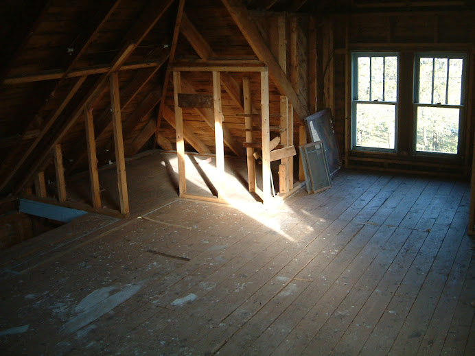 Attic with interior walls removed