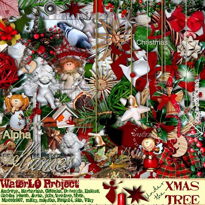 Free digital scrapbook kit "Under the Xmas tree" from WaterLo Project