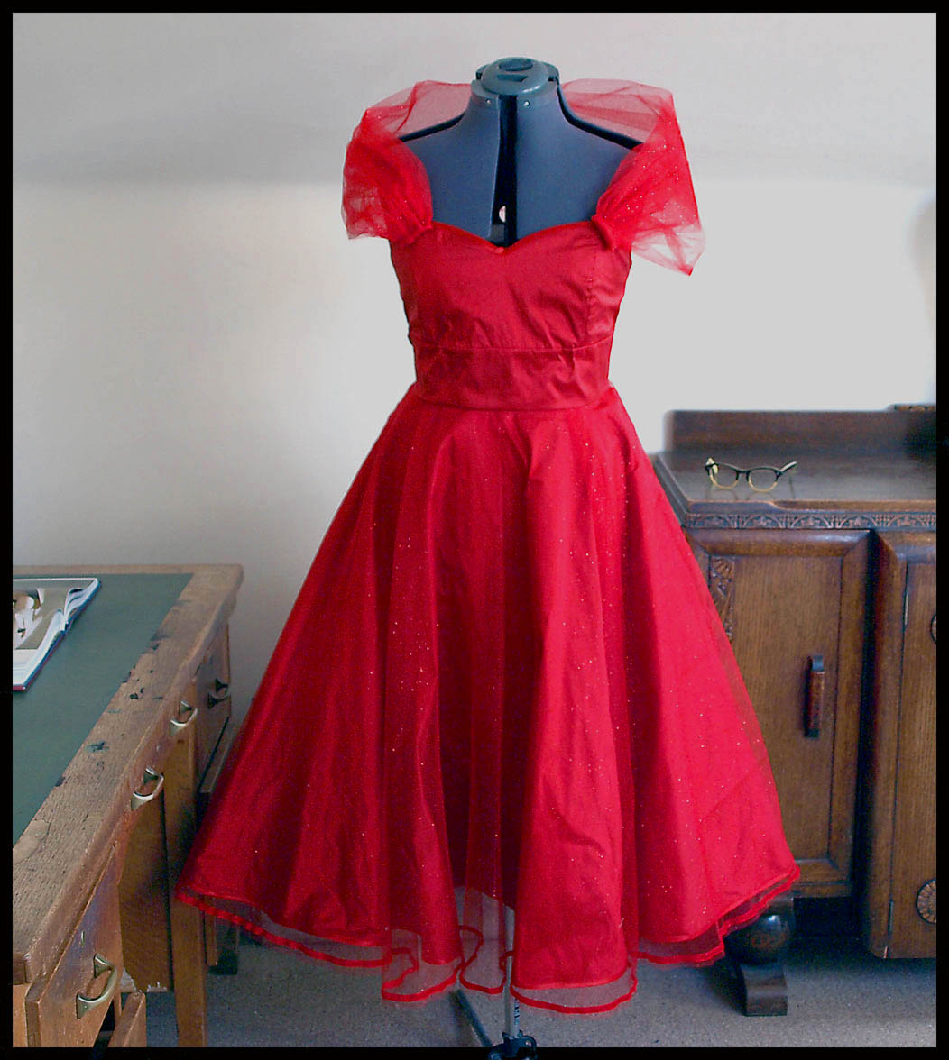 designer red dress