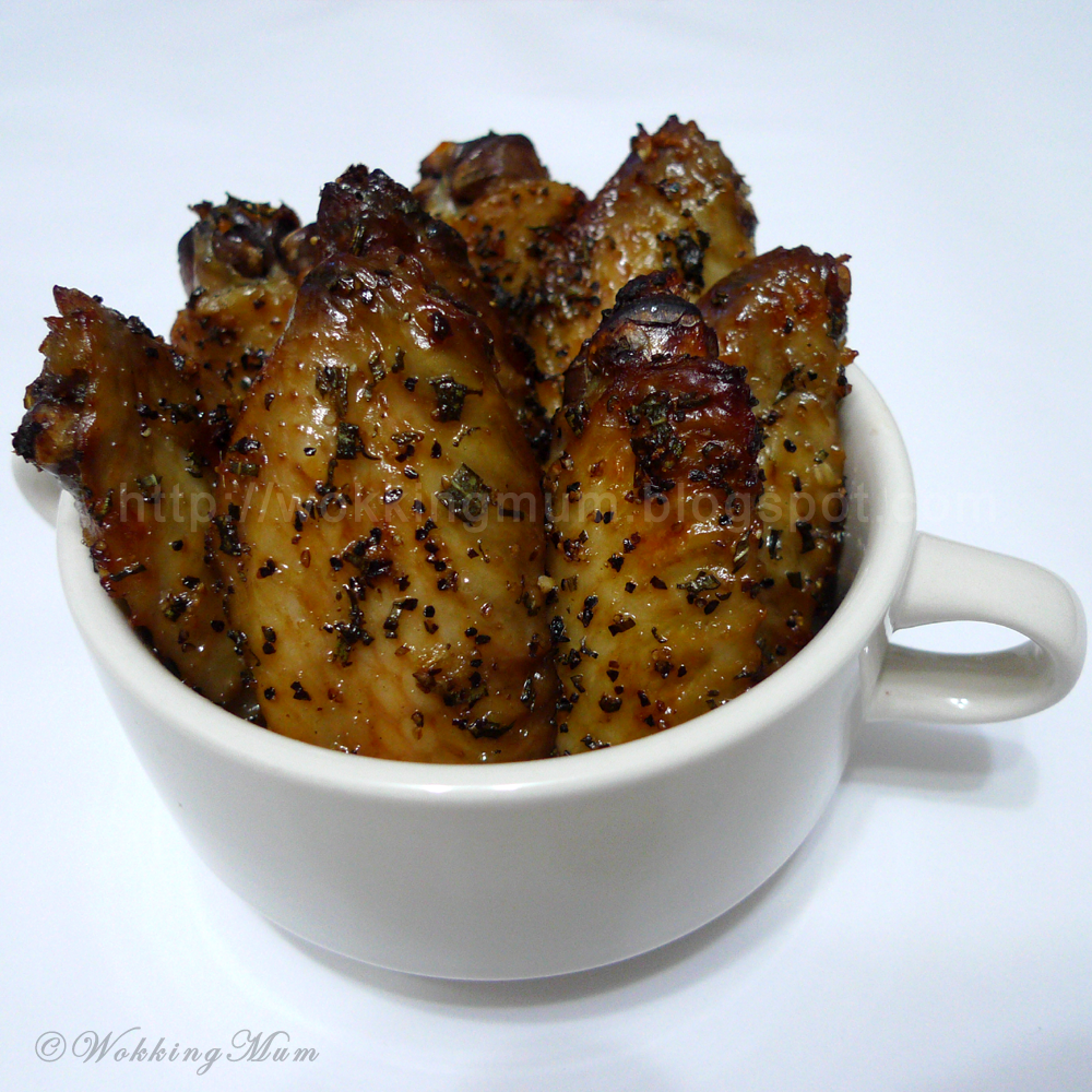 Let's get Wokking! Roasted Lemon Herb Wings Singapore Food Blog on