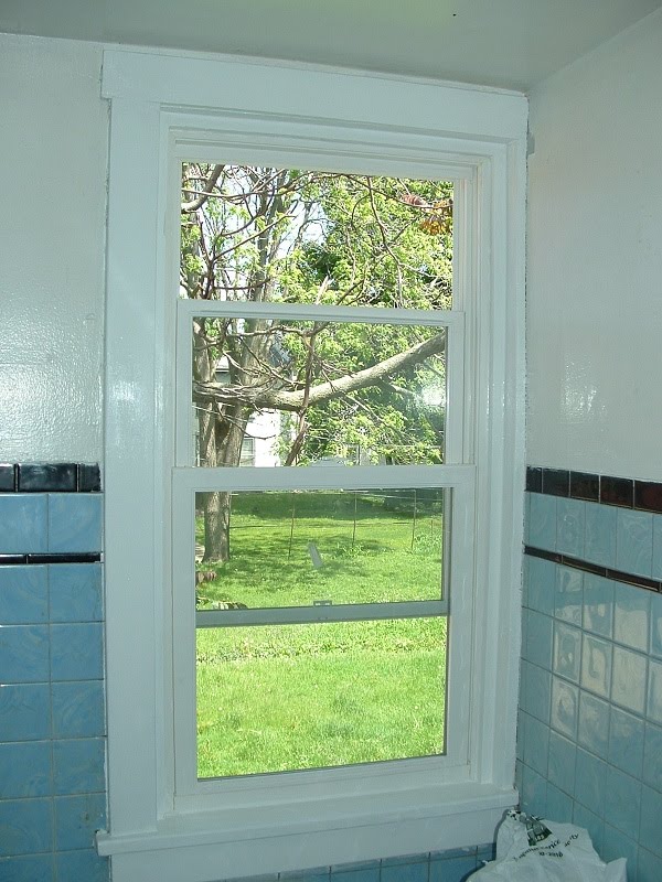 The House The bathroom window! Trim! Paint!