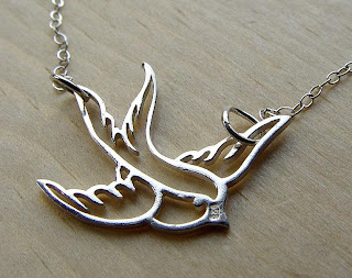 bird necklace silver