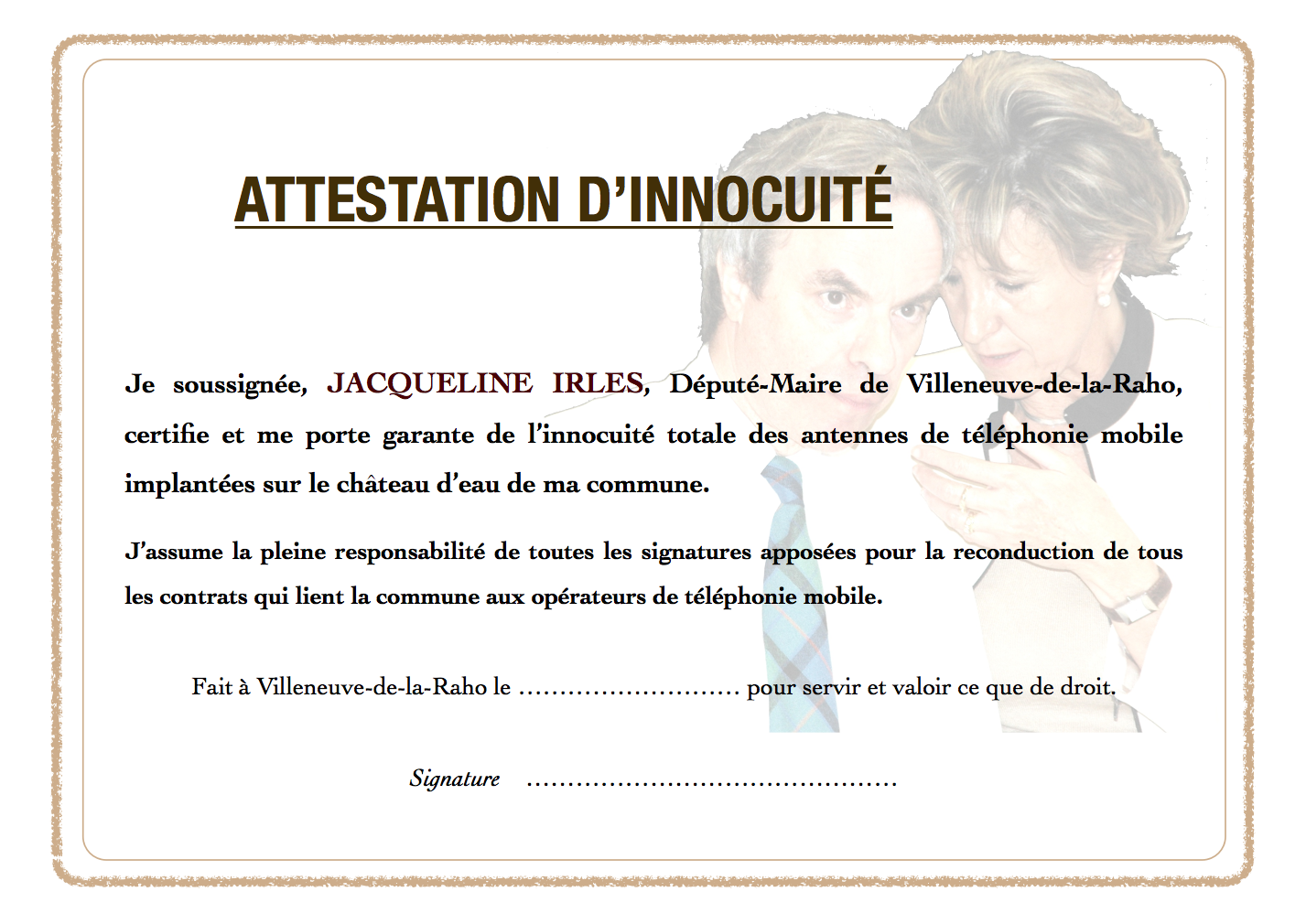 attestation de rencontre