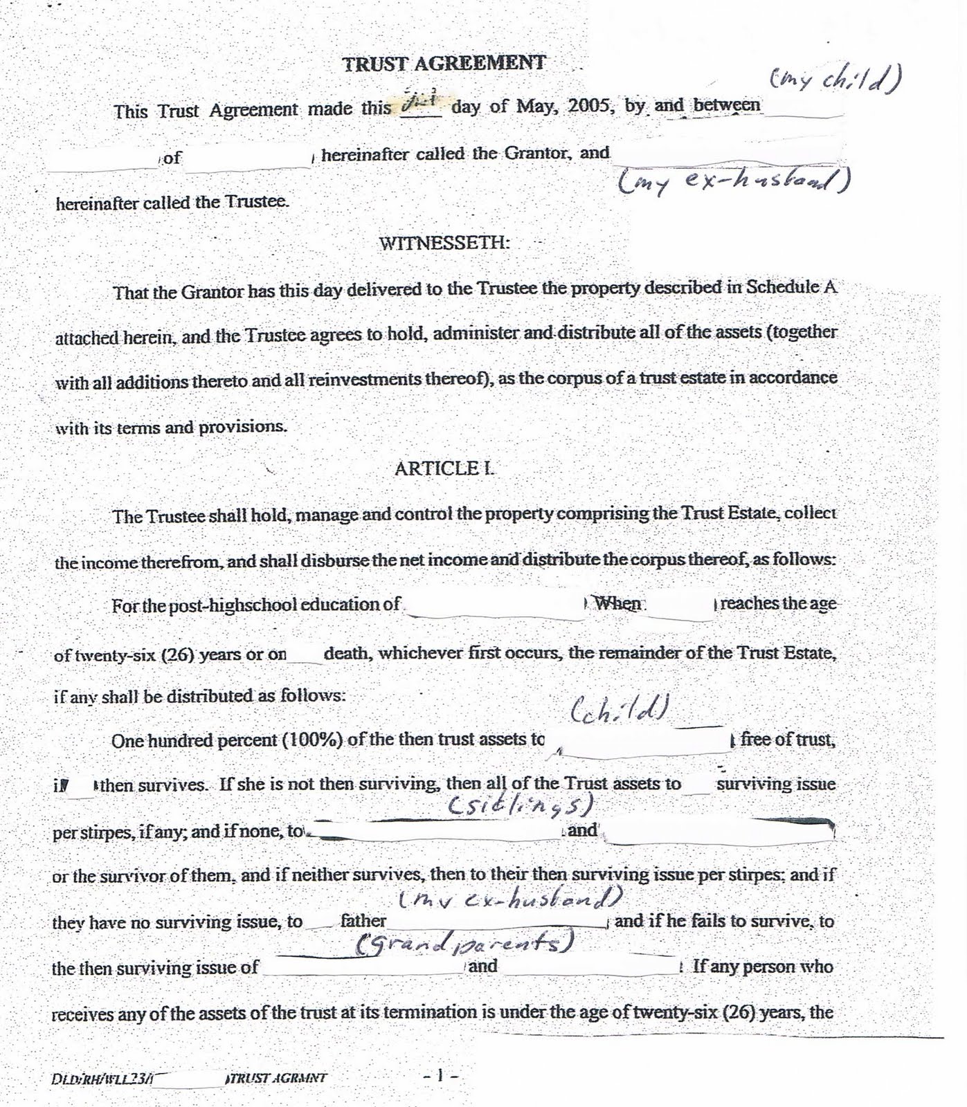 victims of organized crime in central texas trust issues trust documents