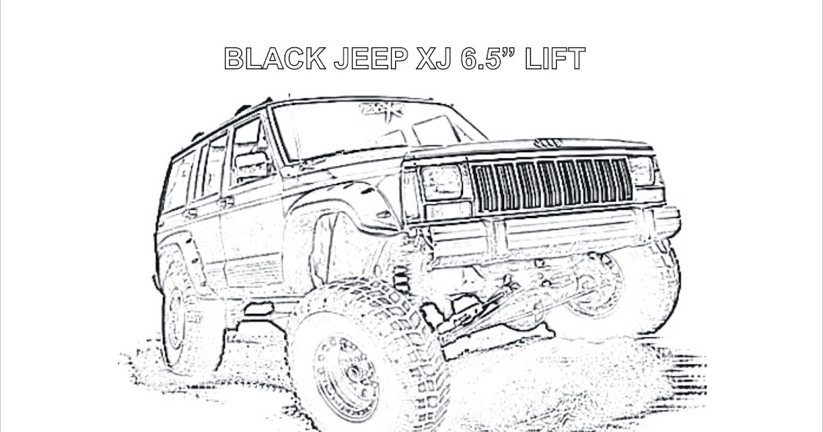 Lifted Jeep Wrangler Coloring Page Pages Sketch Coloring Page