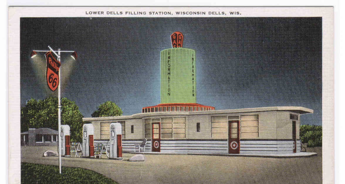 My Life In Postcards Roadside America Gas Station, Wisconsin Dells
