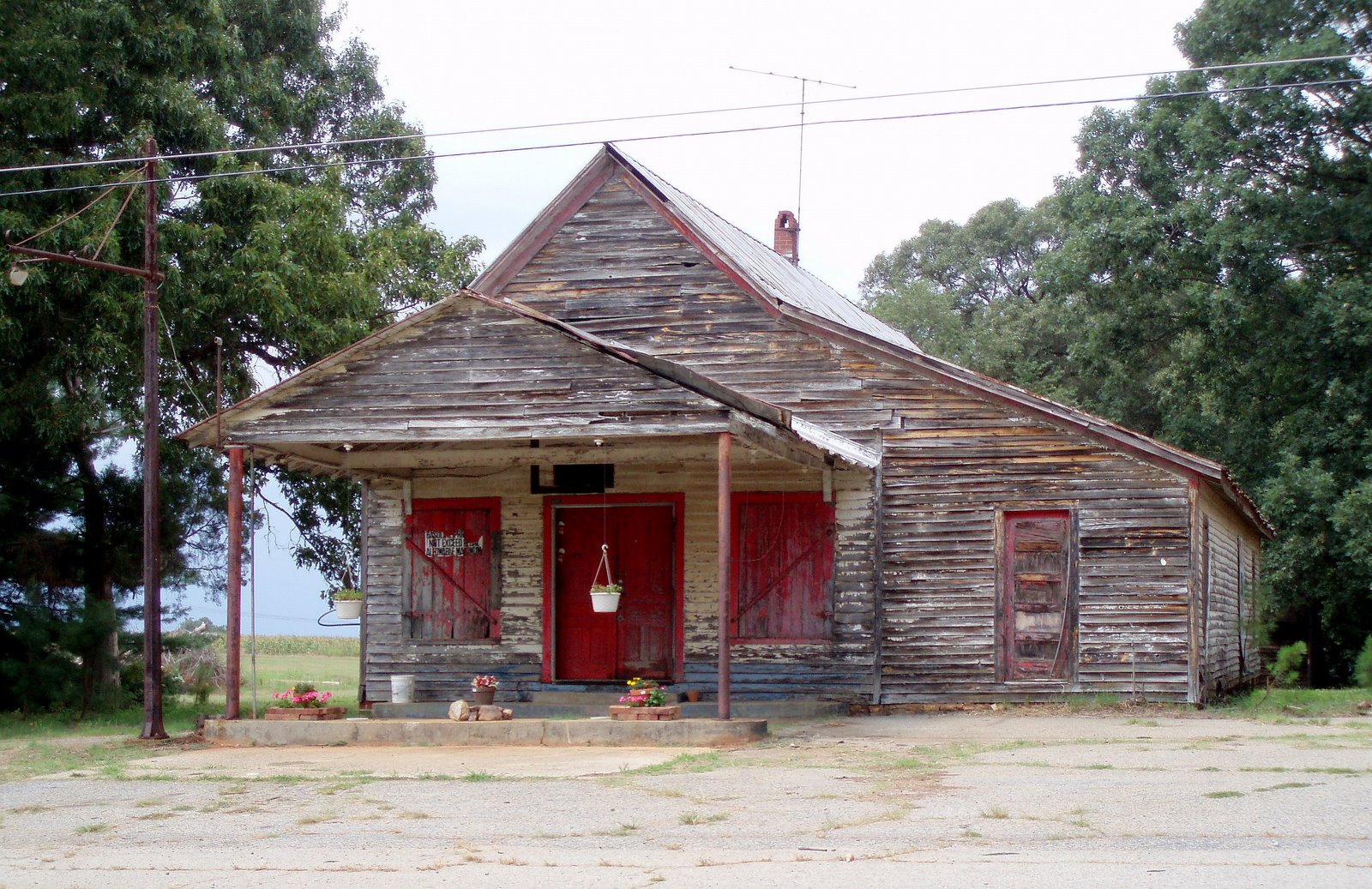 CrazyBird and ME Old Buildings in Davie County, North Carolina.