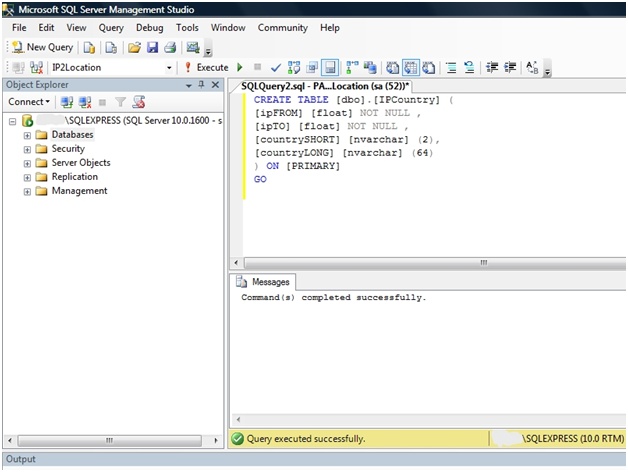 INSERT INTO IPCountry VALUES