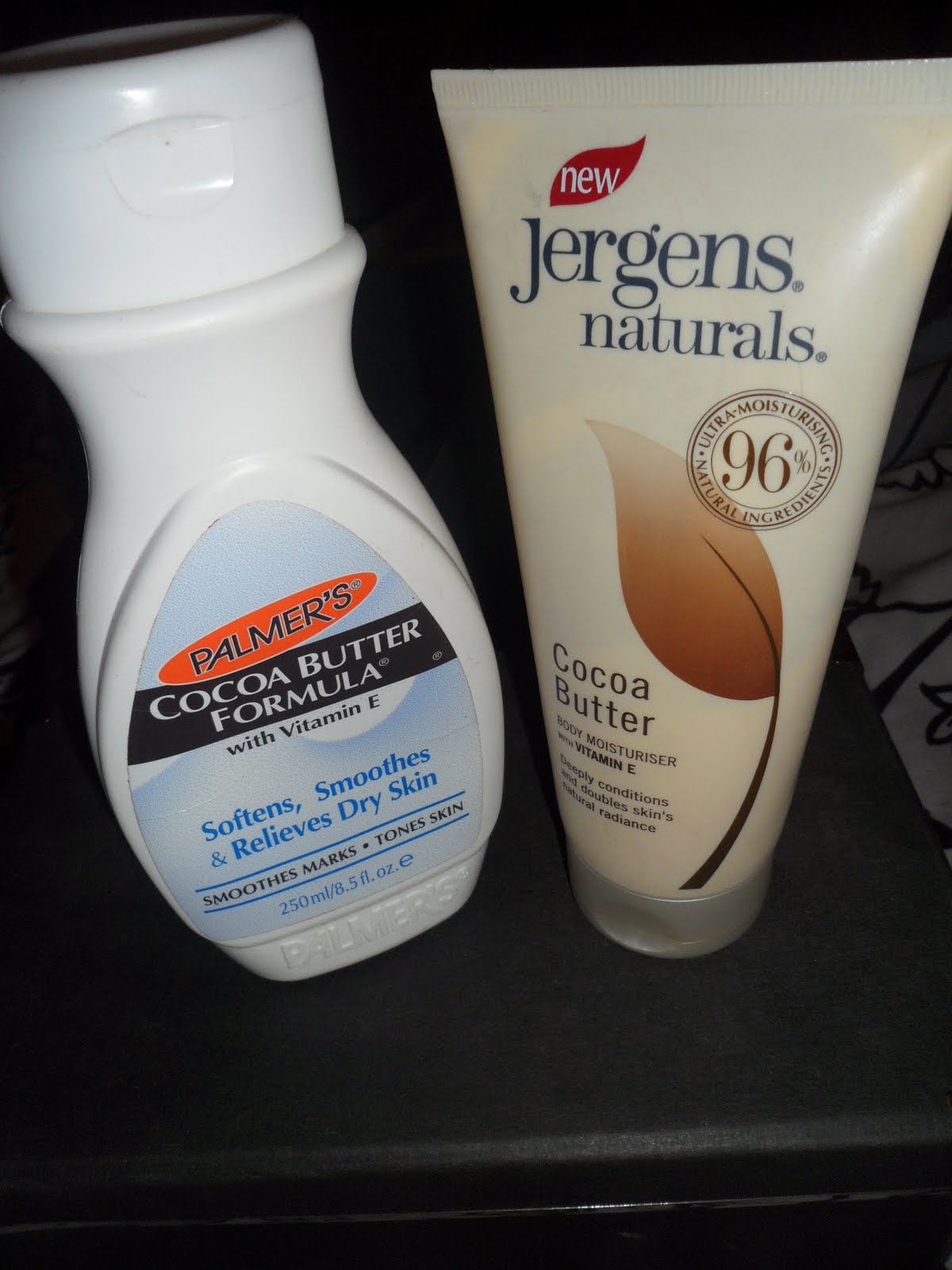 M A C!!..luvz** Palmers Cocoa Butter Vs. Jergens Naturals Cocoa Butter