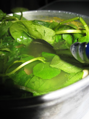 Broth with leaves