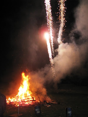 Bonfire and fireworks