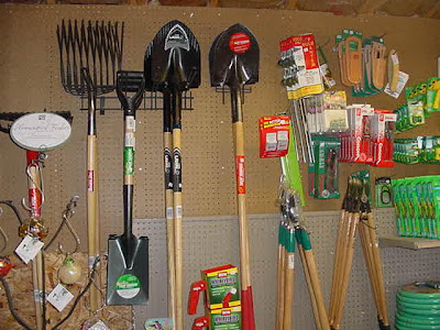 garden tools. the temperature has