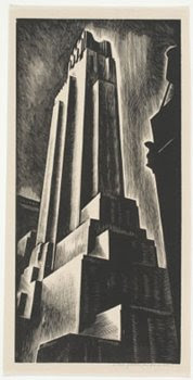 A skyscraper, and the image used on the cover of Ayn Rand's The Fountainhead