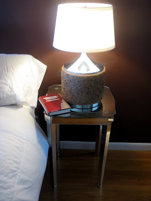 lamps boudoir progress brown chrome snagged cork paper nightstand