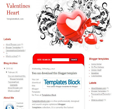Valentines Heart blogger theme