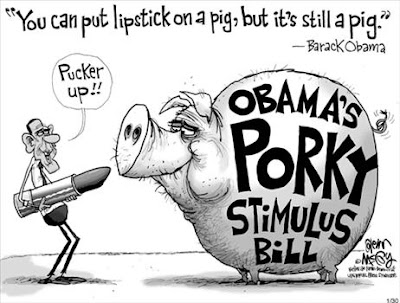 Cartoon of the day BHO+Porky+Stimulus+Bill