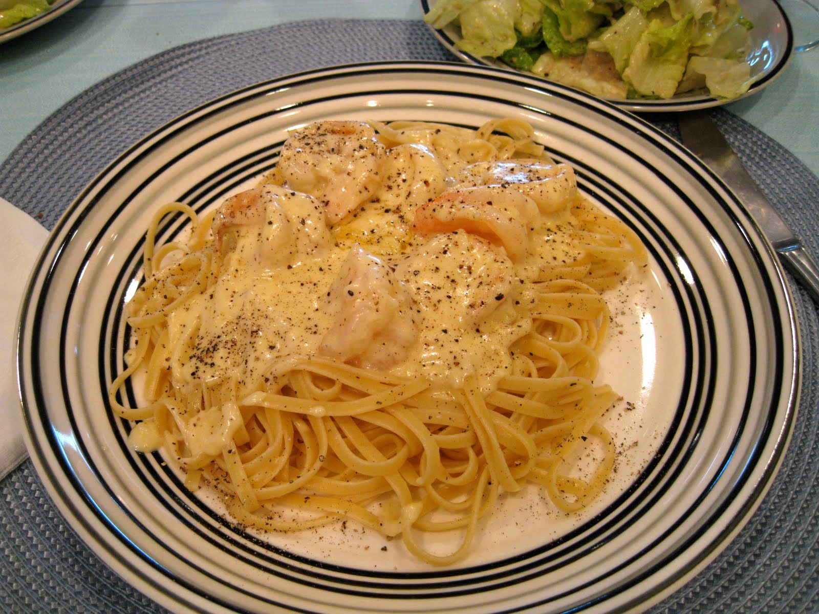 Gruyere Cream Sauce Linguini with White Shrimp