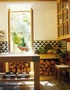 Quadrat: Cocina de campo azul y blanca