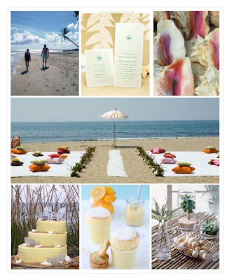 I love the simplicity of this beach style wedding with the white covers and
