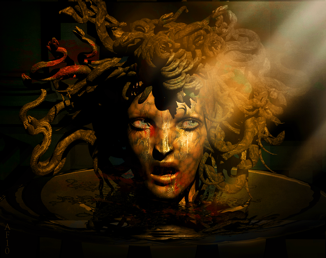 Illustration Friday: Ahead ("The Head of Medusa") .