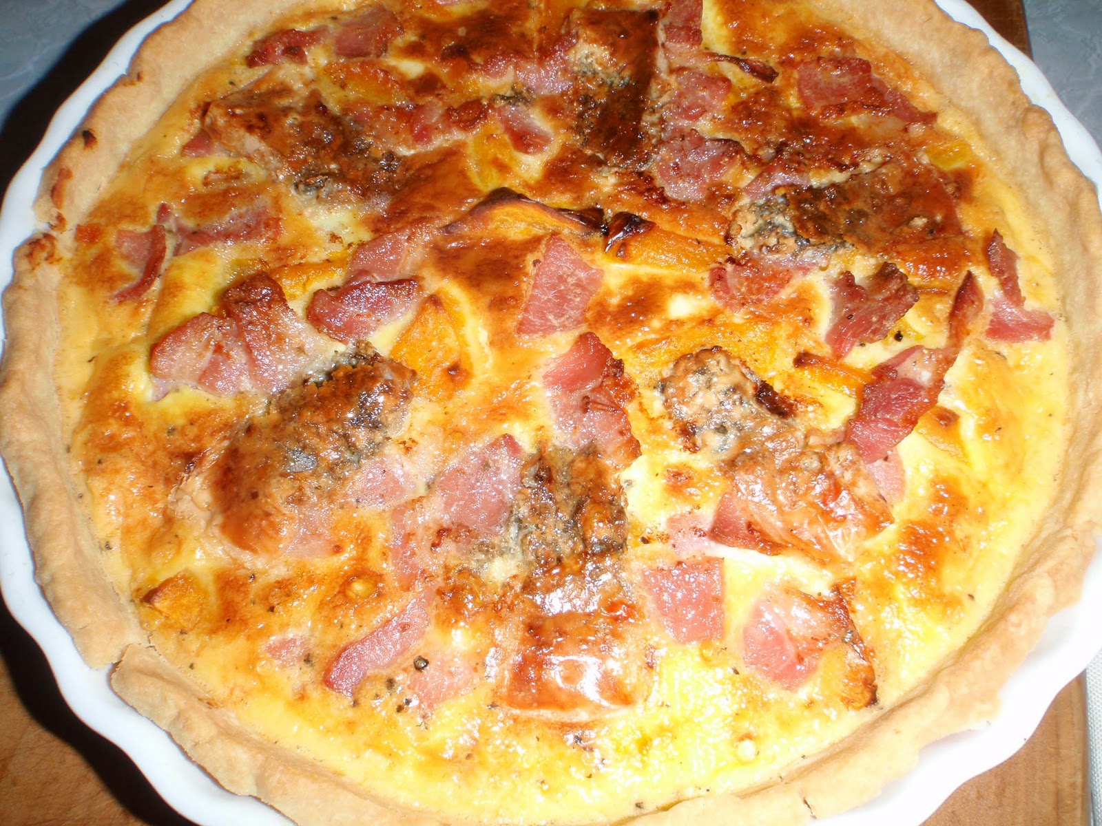 cabbage tree farm Pumpkin, bacon and blue cheese quiche