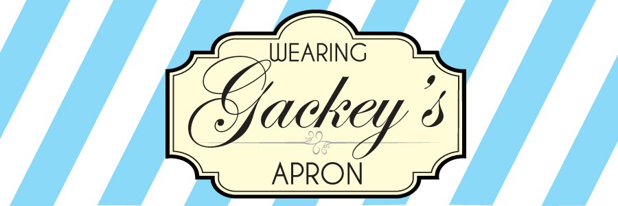 Wearing Gackey's Apron