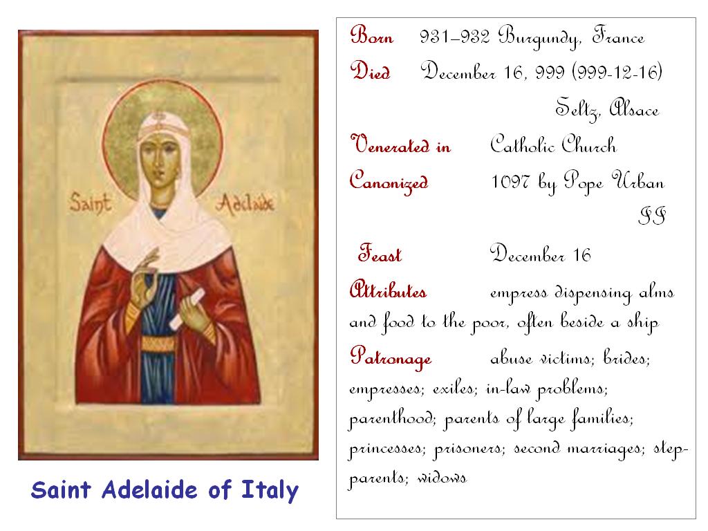 ALL SAINTS Saint Adelaide of Italy