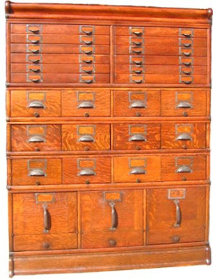 Old Sweetwater Cottage Library Card File Cabinet