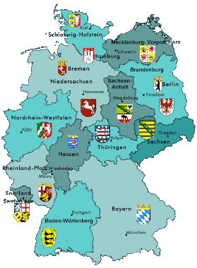 Carte des Länder allemands