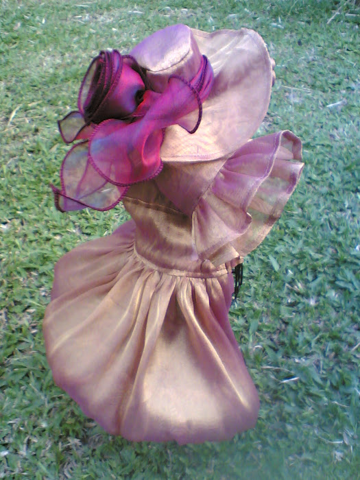 Morron Sari Dress with Flower Hat
