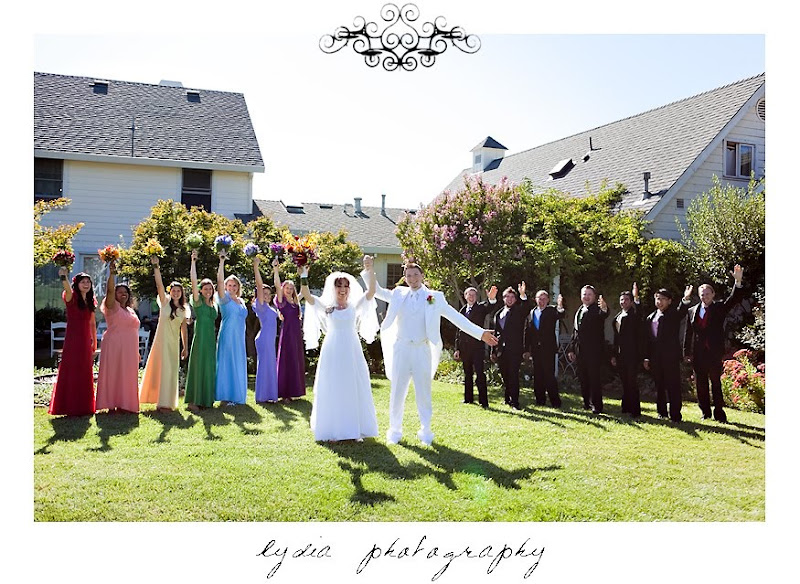 Rosemary and Jared and the wedding party's picture in Santa Rosa California