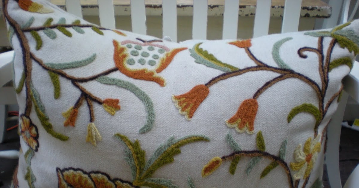 Reloved Rubbish Vintage Crewel Fabric Pillows